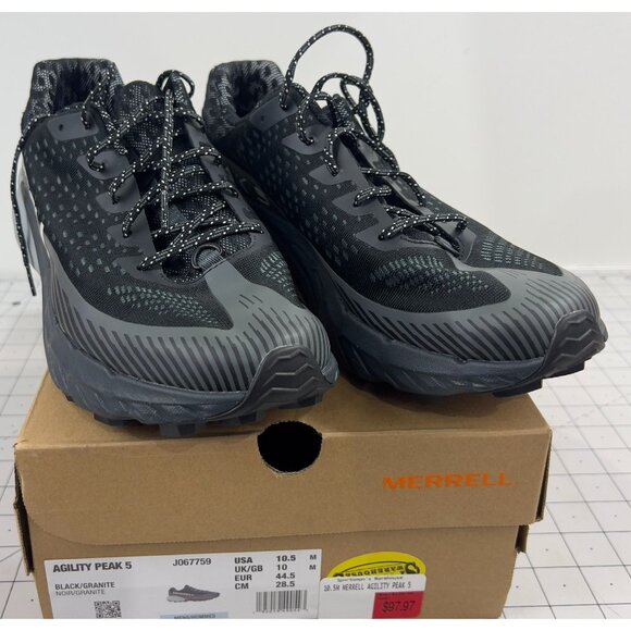 Merrell Agility Peak 5 Men's Black & Granite Size 10.5 US NEW~~J067759 - Picture 1 of 12